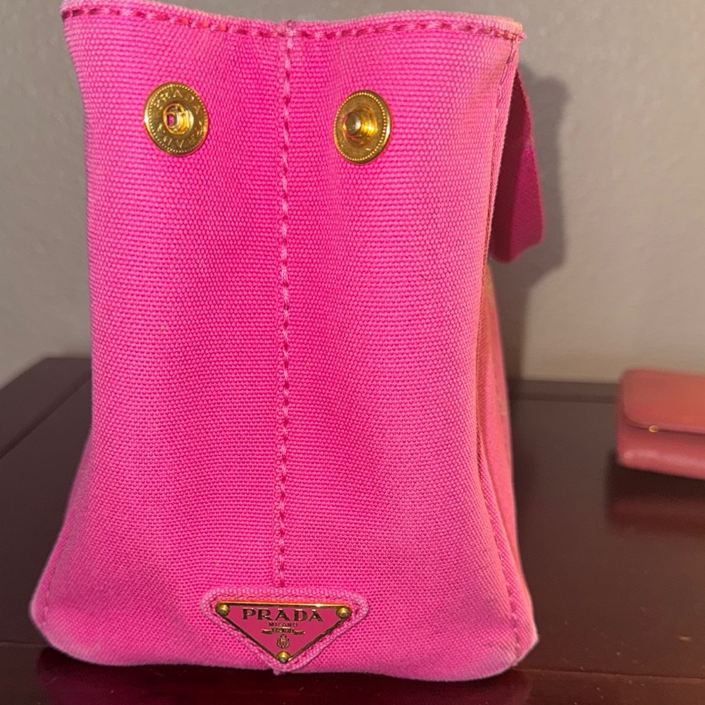 Prada Pink Canvas Tote Bag - Picture 8 of 9